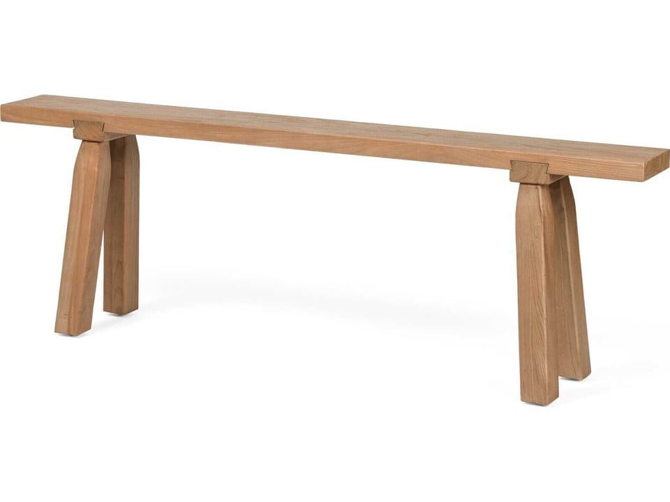 Wells Natural Elm Accent Bench in Brown