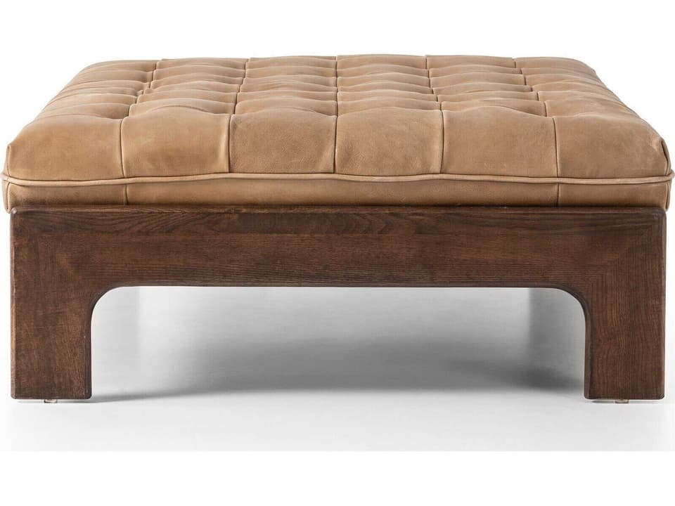 Globetrotter Halston Brown Leather Ottoman