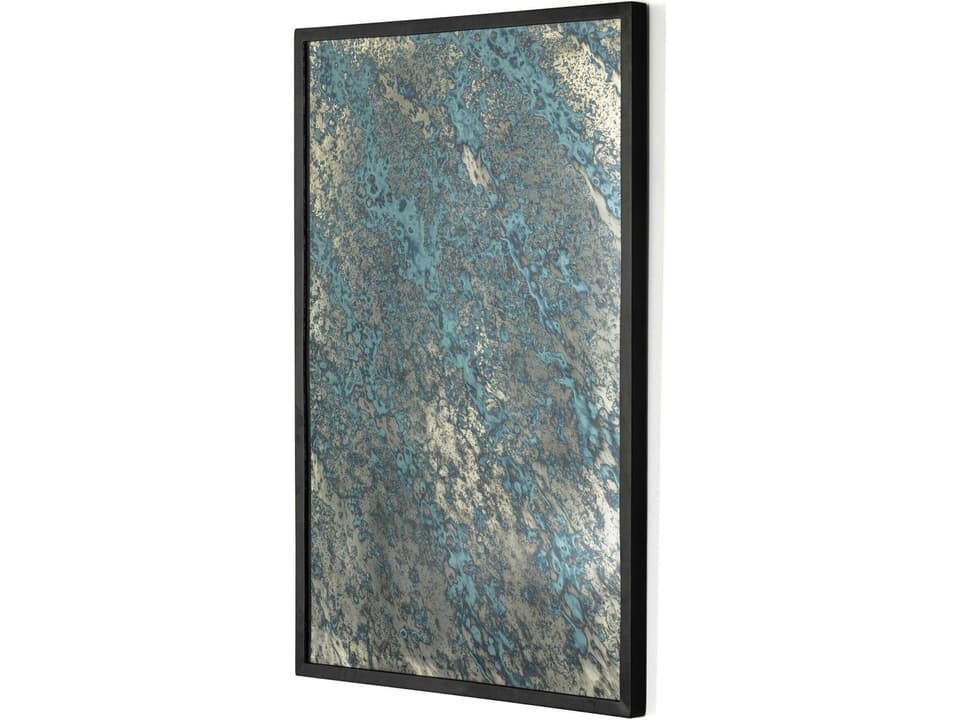 Marlow Acid Wash Rectangular Mirror in Matte Black Iron