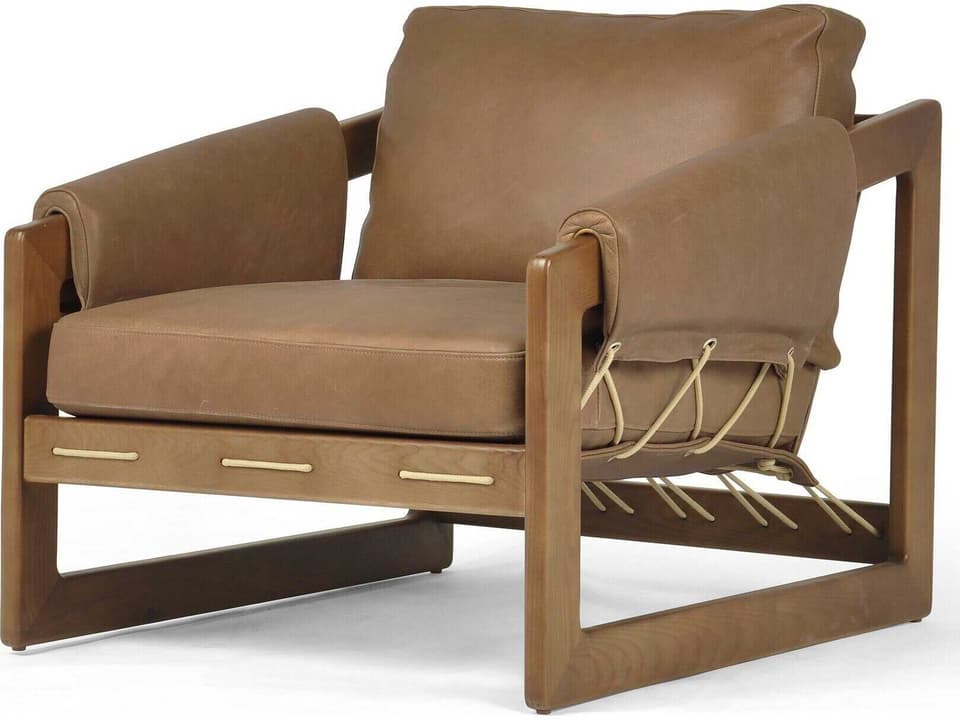 Allston Dustin Top-Grain Leather Accent Chair in Palermo Cognac