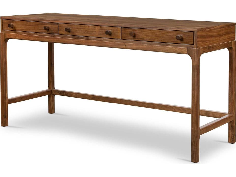 Wallis Arturo Desk in Natural Walnut With Three Drawers