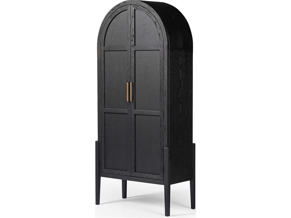 Irondale Panel Door Accent Cabinet in Drifted Black Oak