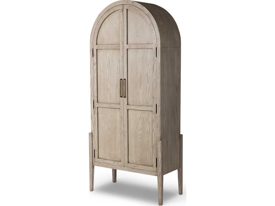 Irondale Beige Oak Wood China Cabinets