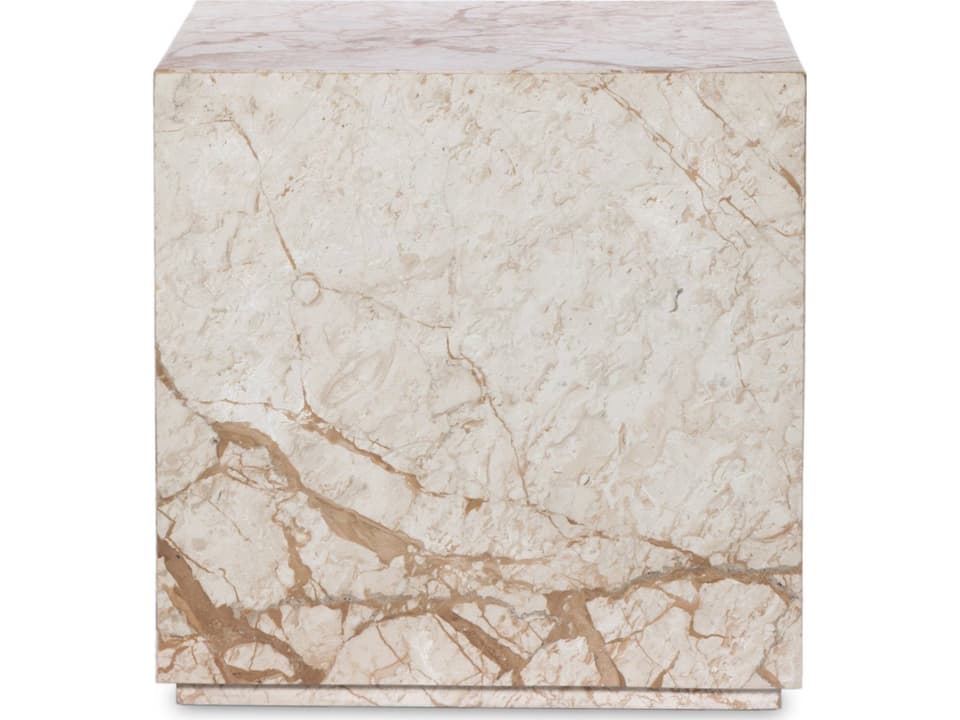 Element Square Plinth Marble End Table Desert Taupe