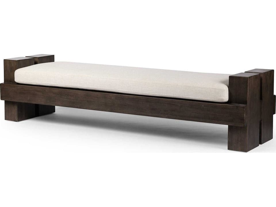 Westgate Sienna Brown Alcala Cream Upholstered Accent Bench