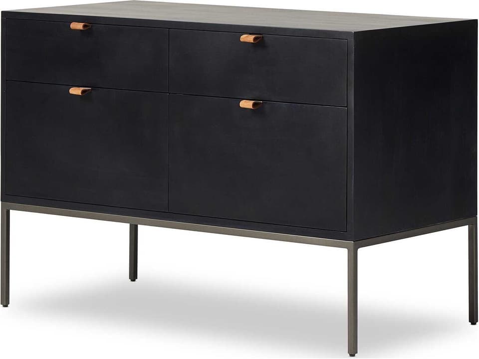Fulton Trey Modular Wide Filing Cabinet in Black Wash Poplar