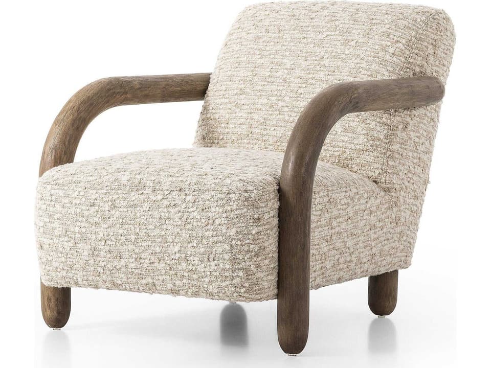 Aniston Accent Chair Faux Shearling Wooden Frame