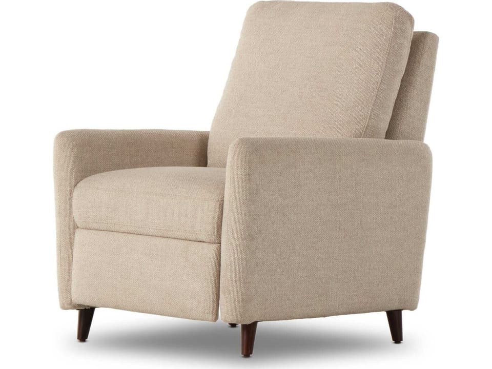 Centrale Wallen Nova Taupe Dark Aubrun Walnut Beige Upholstered Recliner Chair