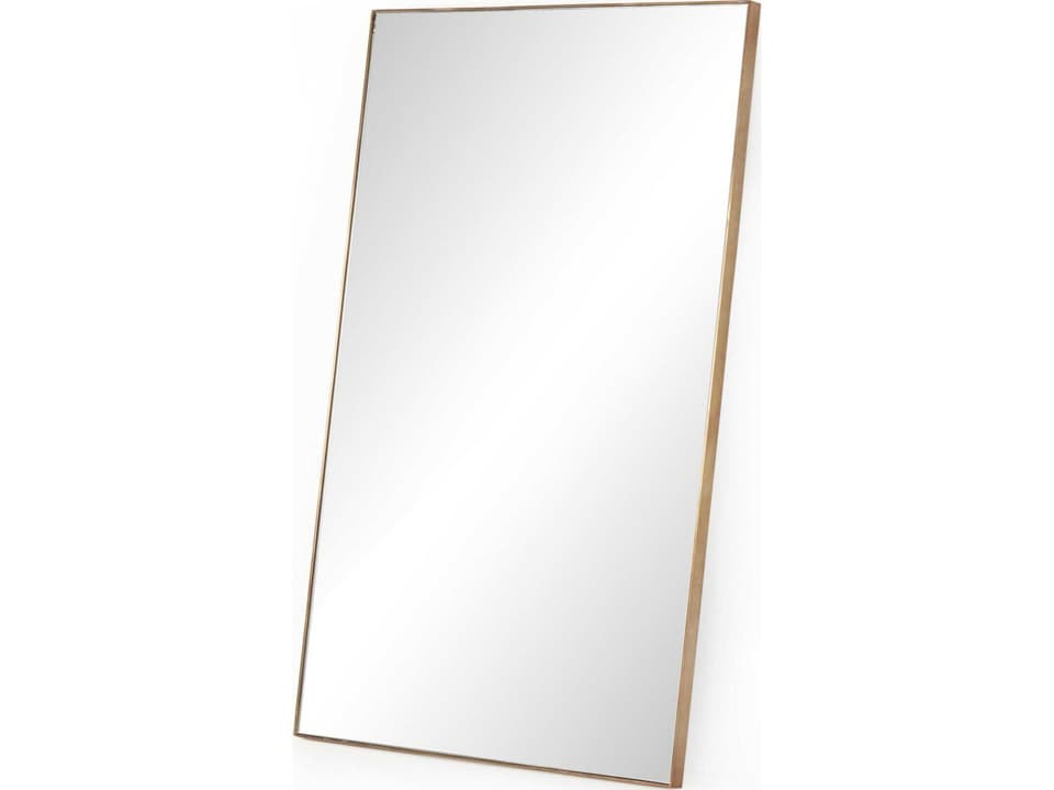 Marlow Georgina Rectangular Floor Mirror in Polished Brass