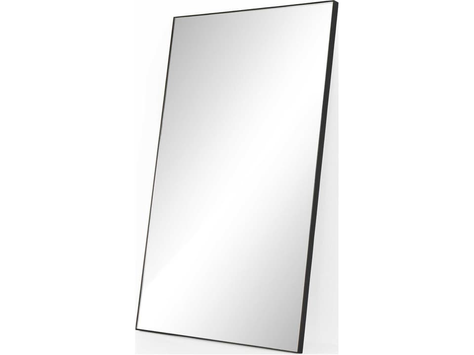 Georgina Rectangle Floor Mirror in Matte Black Iron