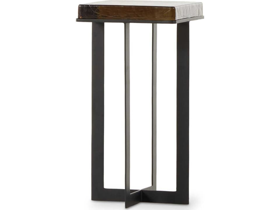 Giselle End Table Marlow Amber Cast Glass