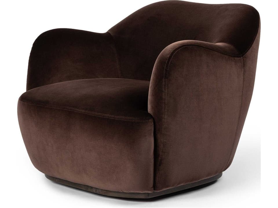 Westgate Julius Swivel Brown Fabric Accent Chair