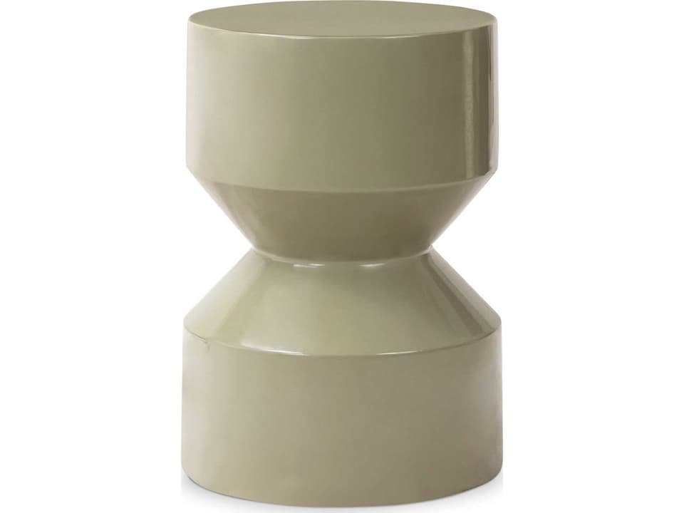 Chandler Round Moss Lacquered Concrete End Table