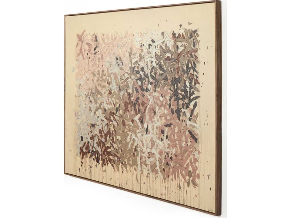 Tyler Guinn Still His People Abstract Canvas Wall Art with Rustic Walnut Frame