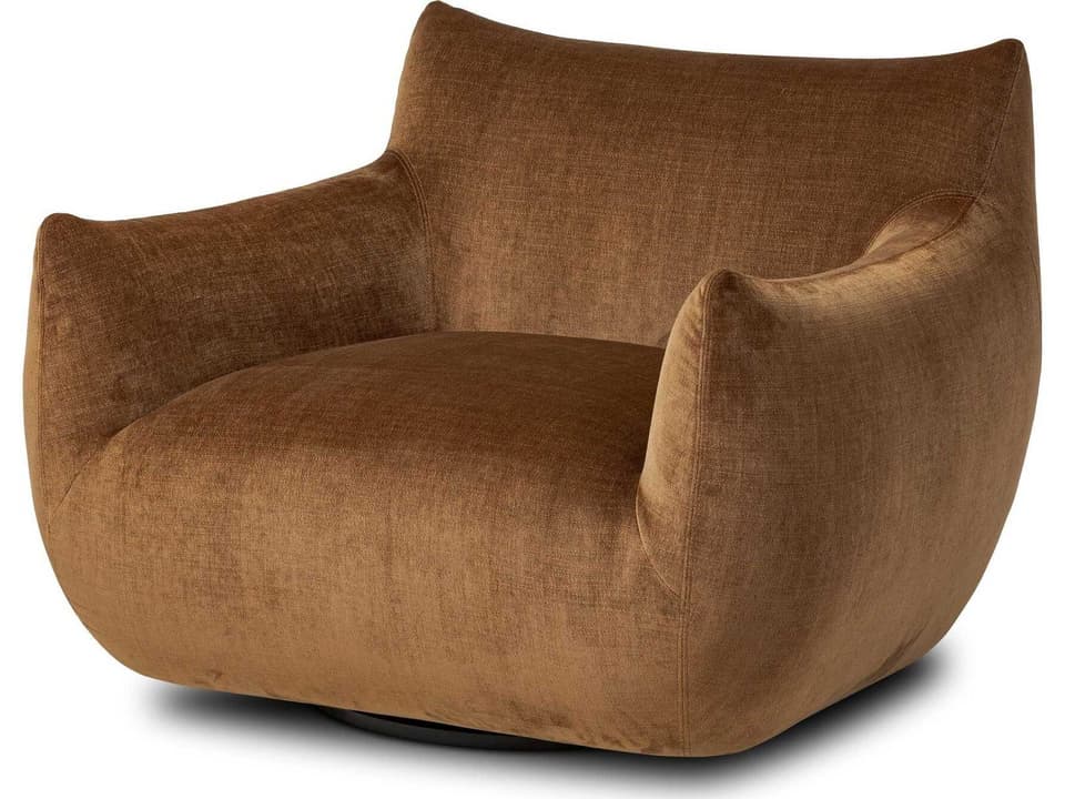 Oslo Margot Swivel Accent Chair in Altair Sienna Polyester
