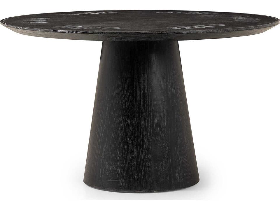 Skye Poker Table Bluestone Top Washed Black with Integrated Holders