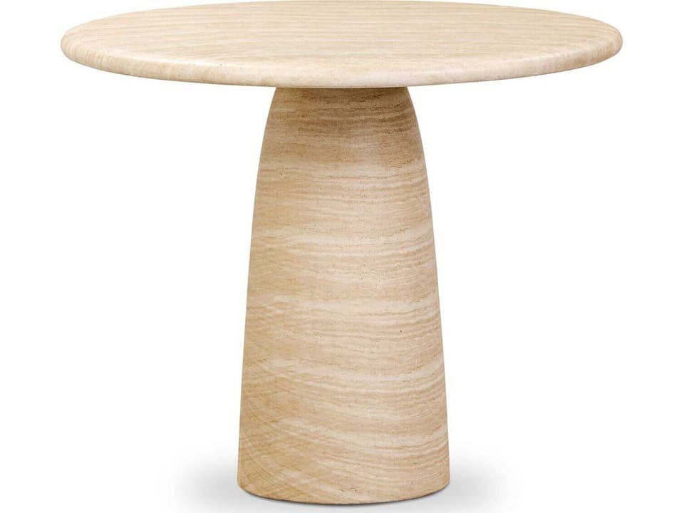 Janice Chandler Round Bistro Table Sand Striae Concrete