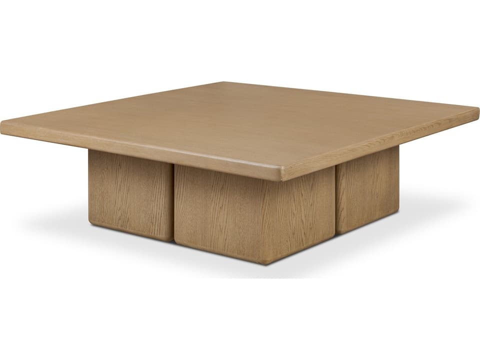 Four Hands Harmon Drake Square Coffee Table — Reclaimed Fruitwood