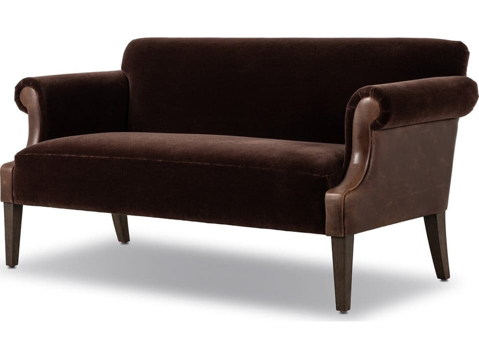 Kensington Monte Chocolate Brown Leather Loveseat