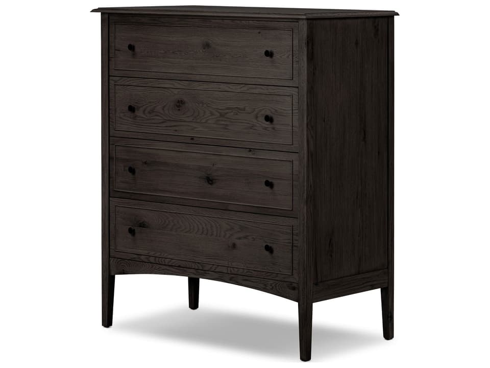 Four Hands Bolton 6-Drawer Oak Wood Double Dresser  Smoked Black Finish |  LuxeDecor