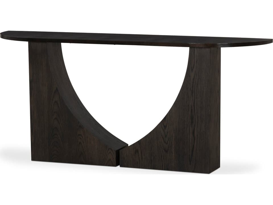 Truett Demilune Metal Console Table