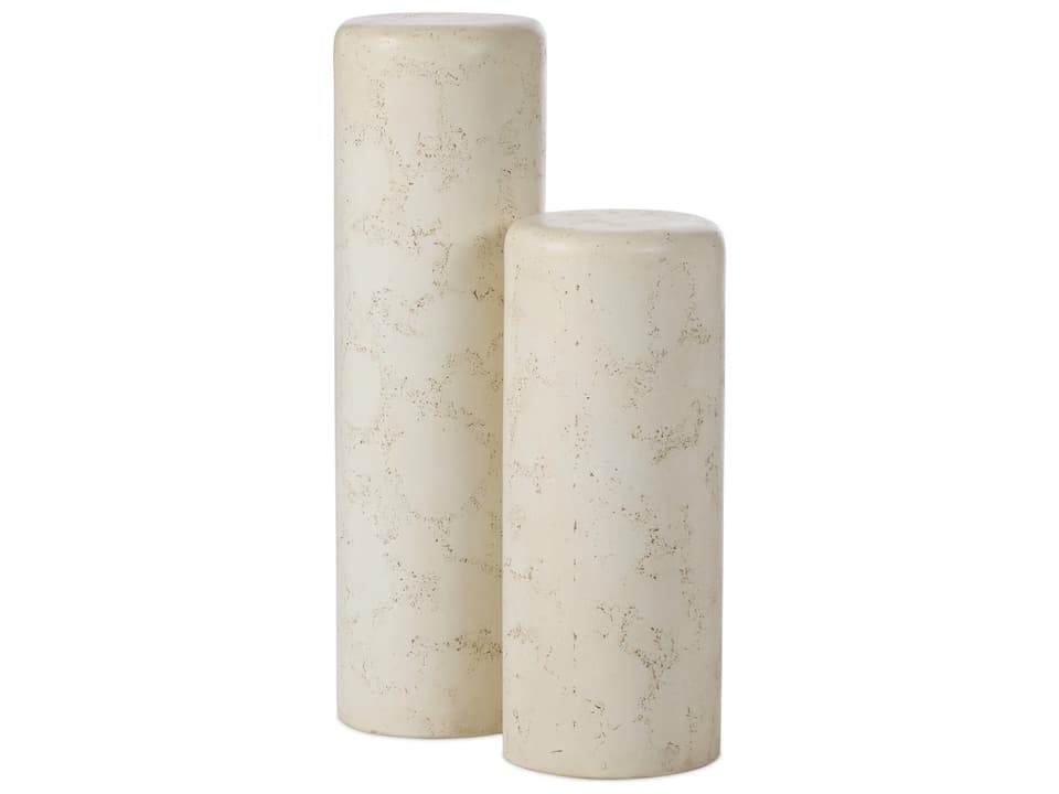 Arati Pedestal Set Aged White Concrete