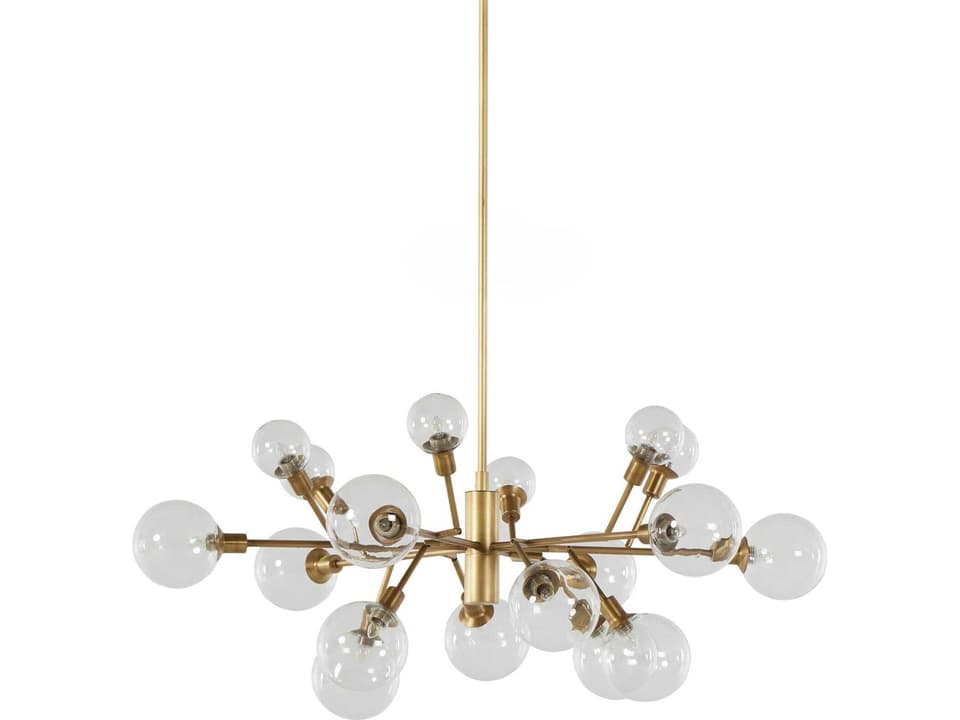 18-Light Carnegie Pellman Chandelier in Matte Brass
