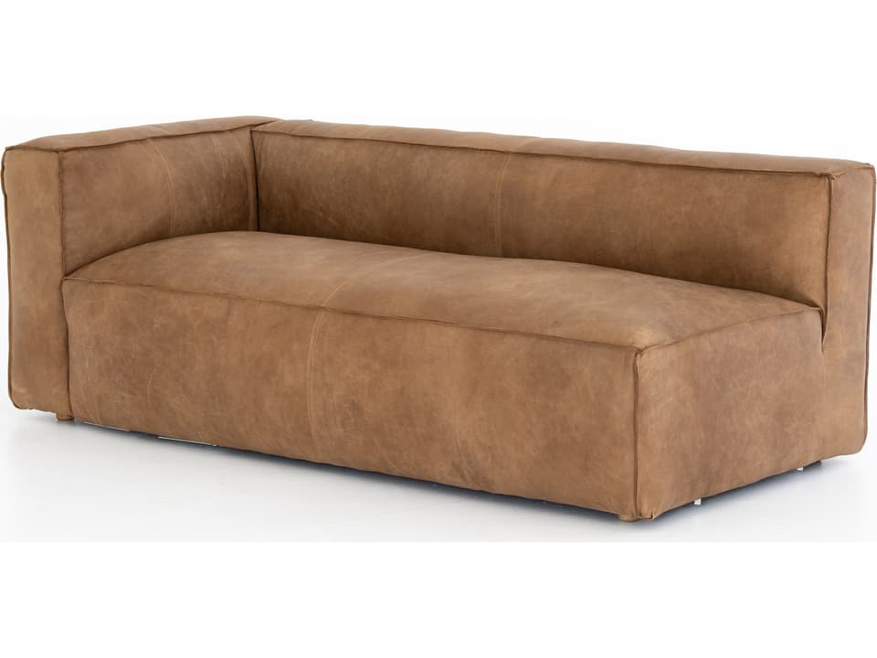 Carnegie Nolita 2-Piece Left Arm Facing Natural Washed Sand Leather Sectional