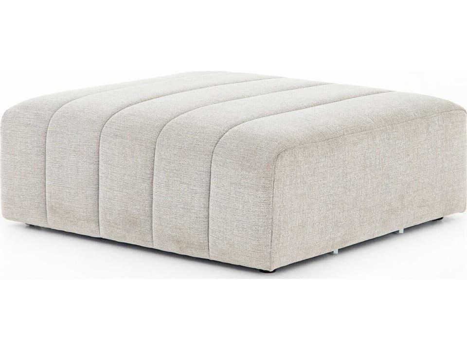 Grayson Langham Channeled Accent Ottoman Napa Sandstone Performance Fabric