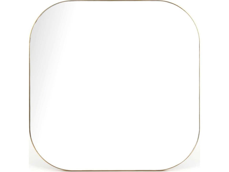 Bellvue Square Wall Mirror in Polished Brass