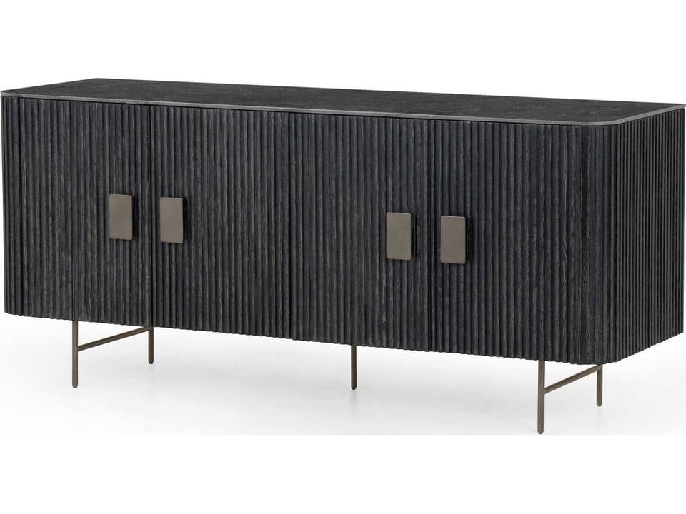 Hughes Laverne Washed Black Oak and Bluestone Sideboard