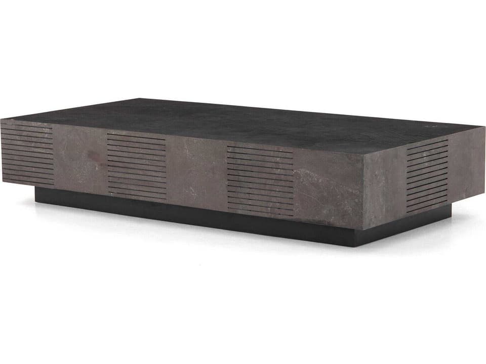 Hughes Masera Rectangular Coffee Table with Jet Black Oak and Bluestone