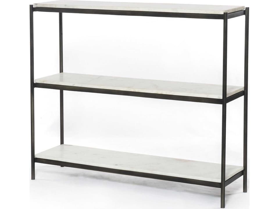 Felix Small Console Table Polished White Marble