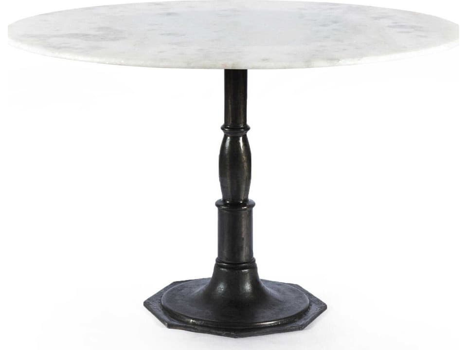 Lucy Round Dining Table Rockwell White Marble Top