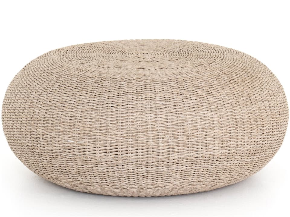 Grass Roots Phoenix Round Plastic Pure White Vintage Coffee Table