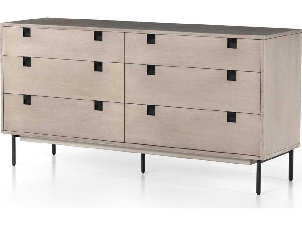 Carly 6-Drawer Dresser in Grey Wash Acacia Veneer