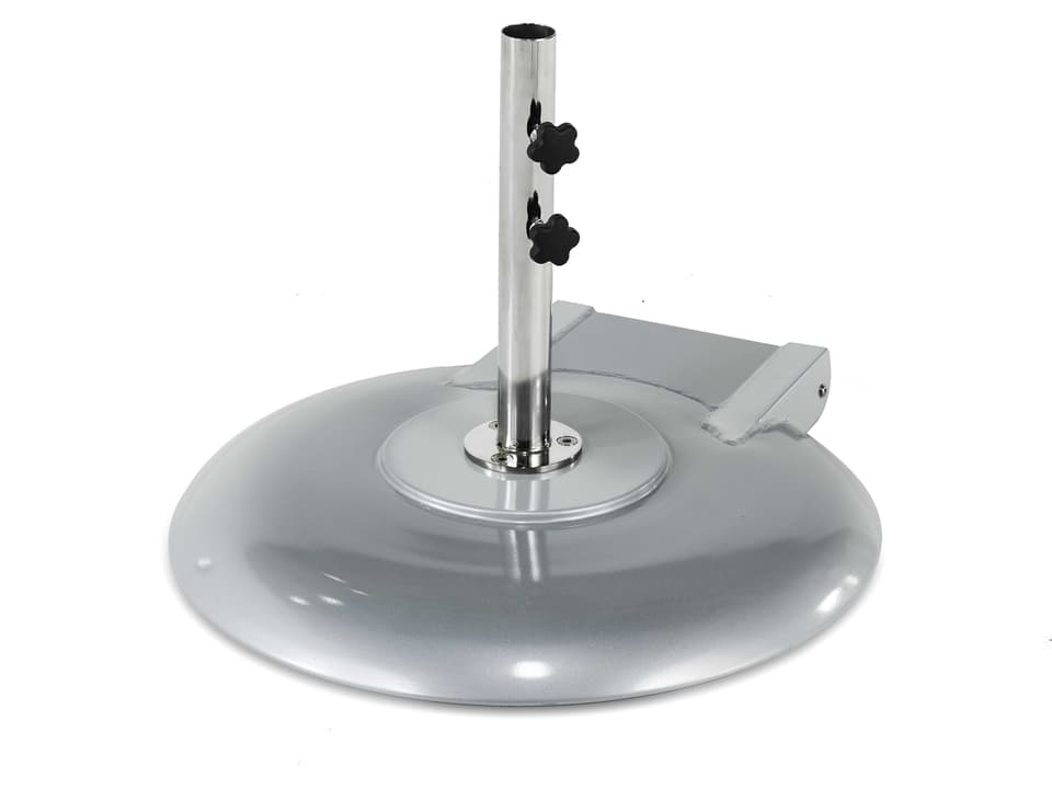 G-Series 150 Pound Aluminum Umbrella Base with Wheels in Silver Mist Shell