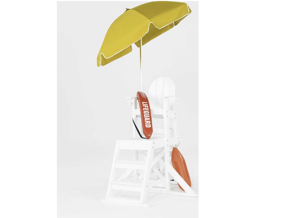 Frankford Lifeguard 6.5 Foot Hexagon Aluminum Manual Tilt Outdoor Patio Umbrella