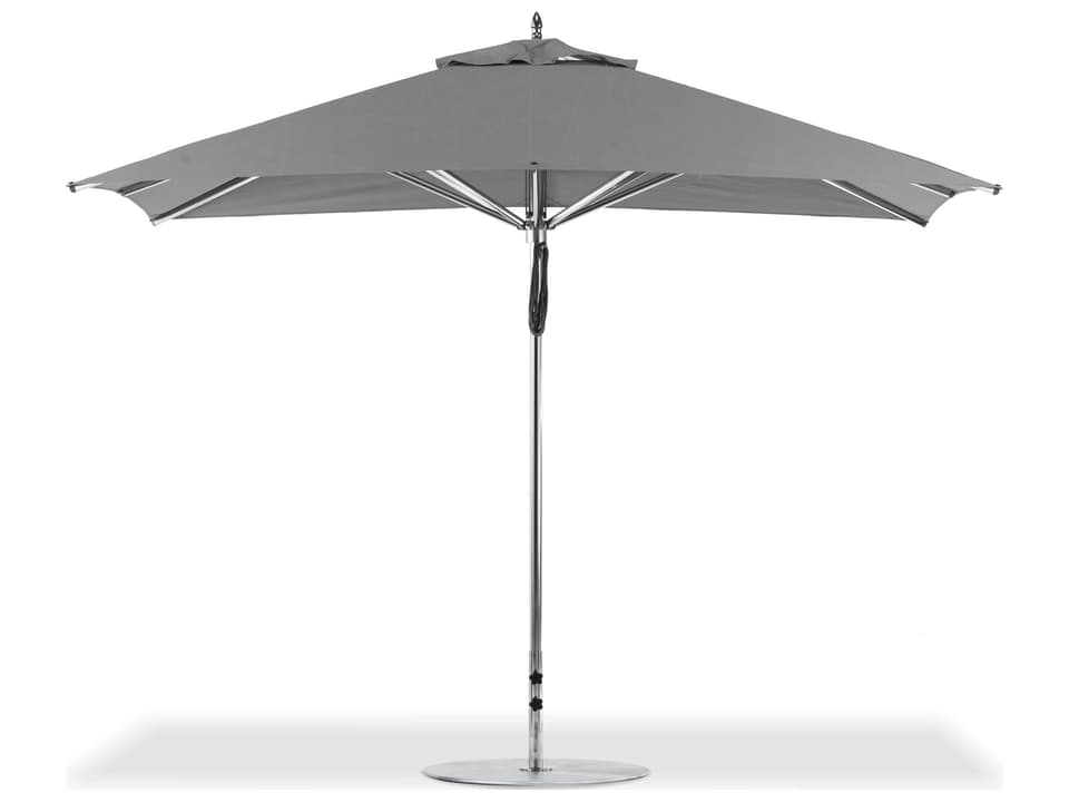 G-Series Greenwich 11x8.5 Ft Rectangular Double Pulley Patio Umbrella Silver Anodized