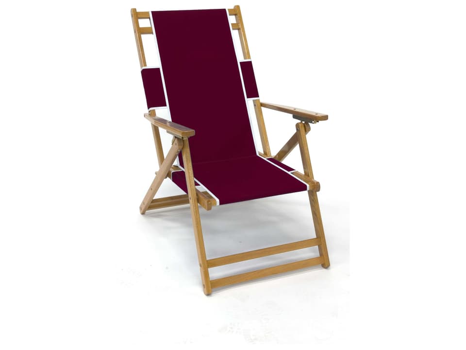 Oakwood Beach Oak Wood Reclining Lounge Chair