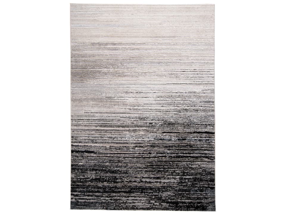 Feizy Micah Geometric Area Rug in Black and Dark Gray