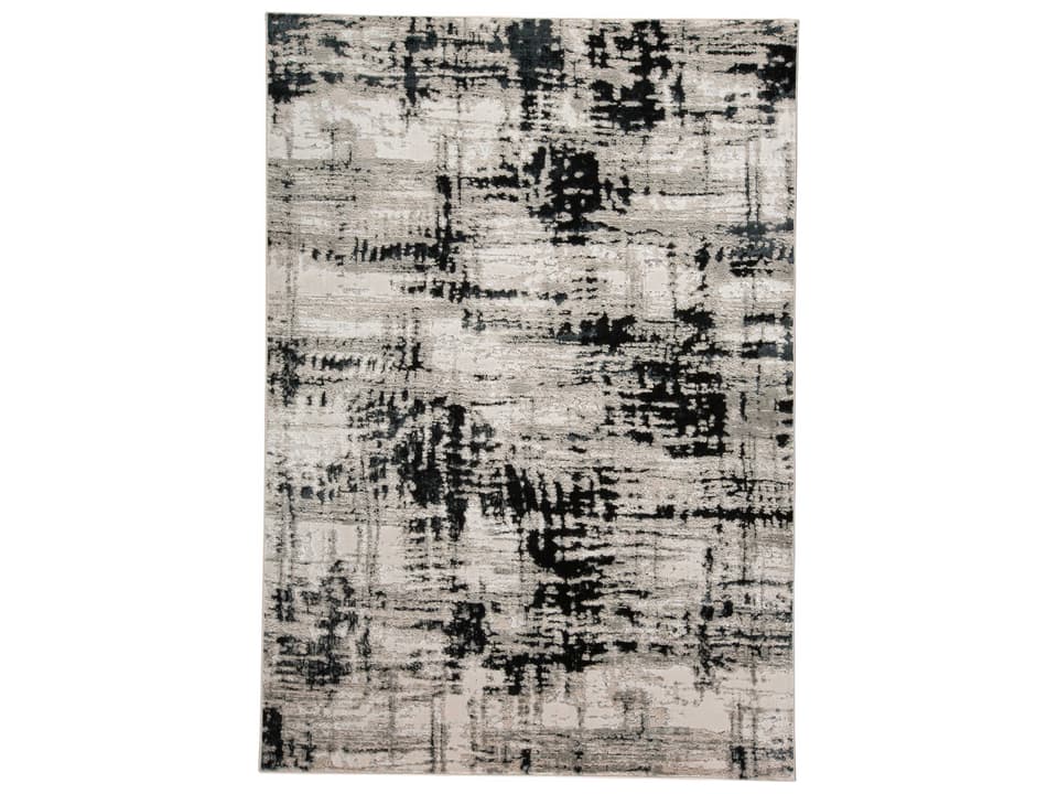 Micah Geometric Abstract Area Rug in Black