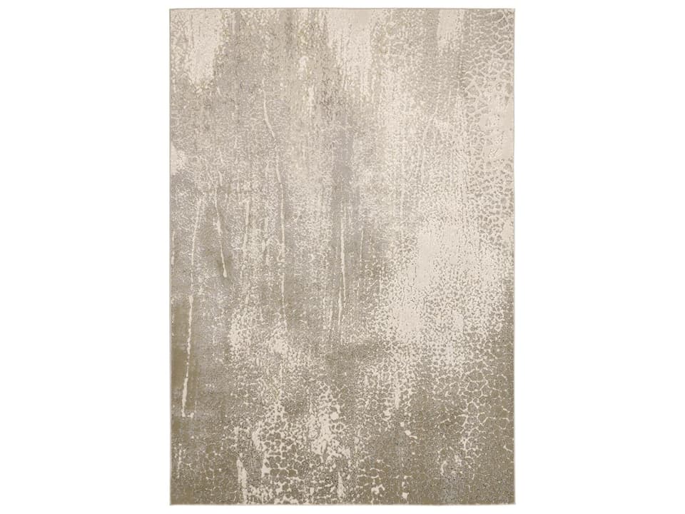 Aura Abstract Area Rug in Ivory Gold