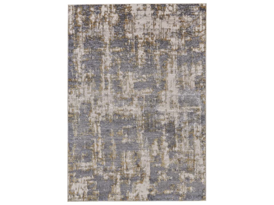 Feizy Waldor Collection Polypropylene Blend Power Loomed Area Rug in Gold Sterling