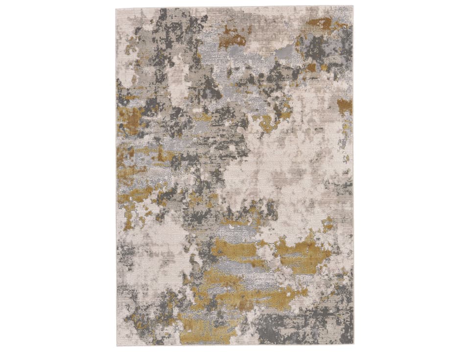 Feizy Waldor Gold Birch Power-Loomed Area Rug with High-Low Pile