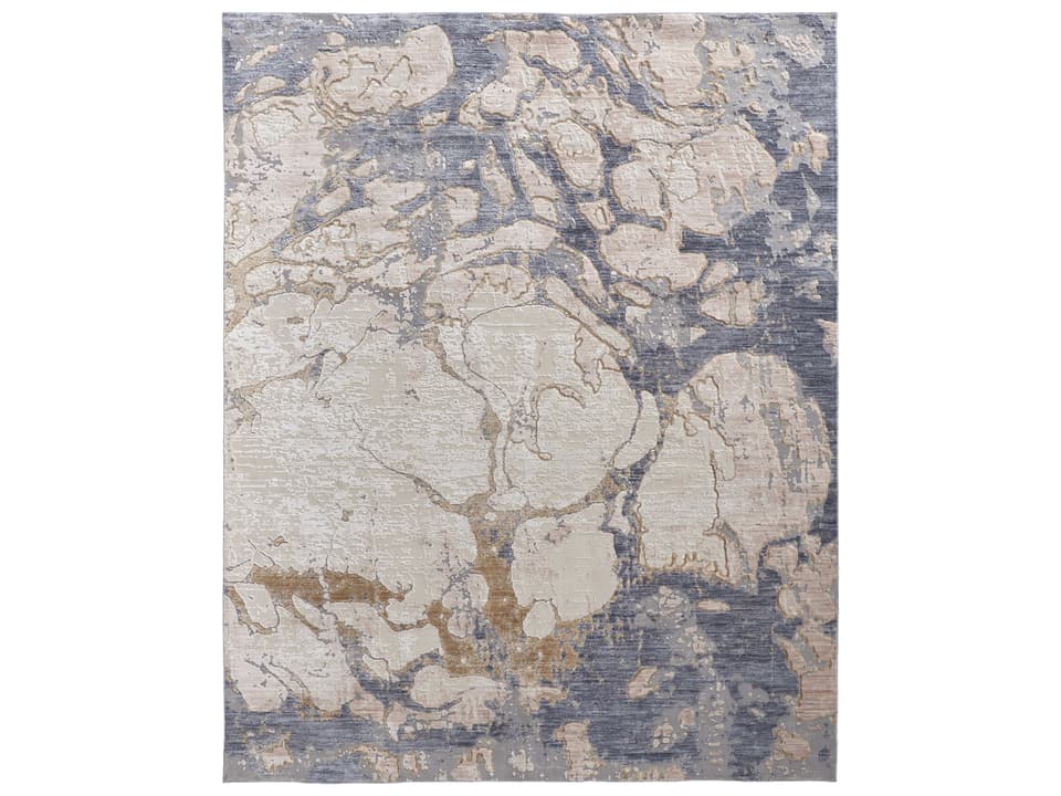 Feizy Laina Collection Blue Multi Abstract Polyester Polypropylene Area Rug with Sheen