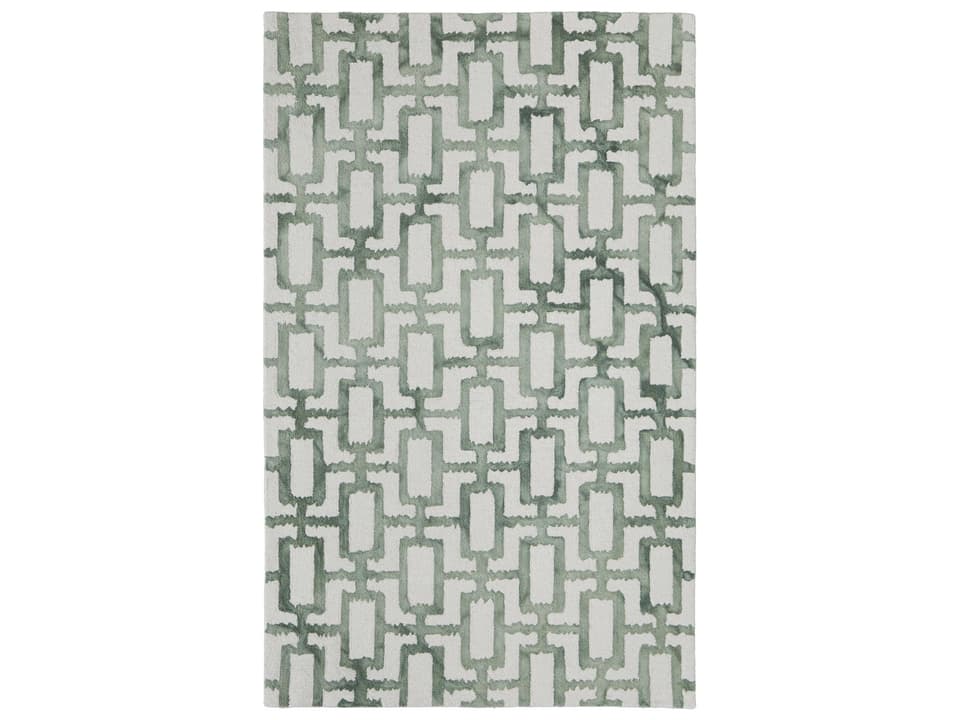 Feizy Lorrain Modern Geometric Hand-Tufted Wool Area Rug Ivory Green