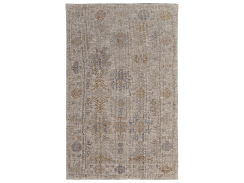 Wendover 6841F Hand-Knotted PET Area Rug in Beige Gray