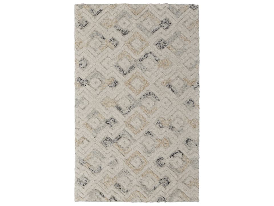 Anica 8004F Hand-Tufted Wool Area Rug in Ivory Blue