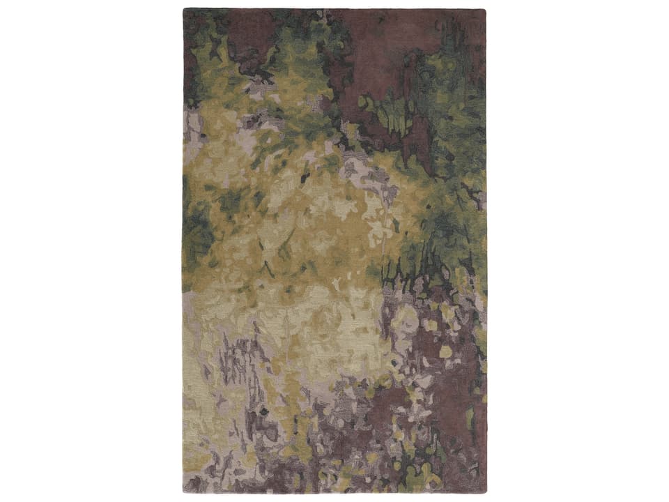 Amira Hand-Tufted Wool Area Rug Purple Green Abstract